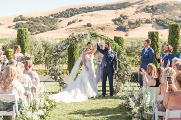 Chateau wedding ceremony in the wine country