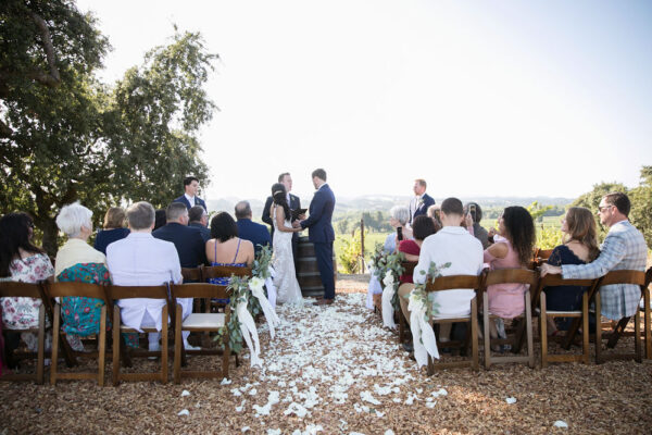 Intimate wedding ceremony at Copain Winery