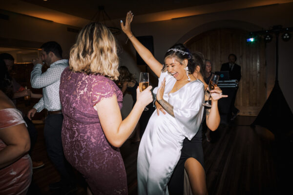 Packed dance floor at Santa Rosa winery wedding.