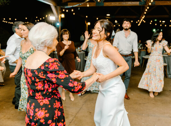 Bride dances with her guests at Sonoma Valley winery wedding